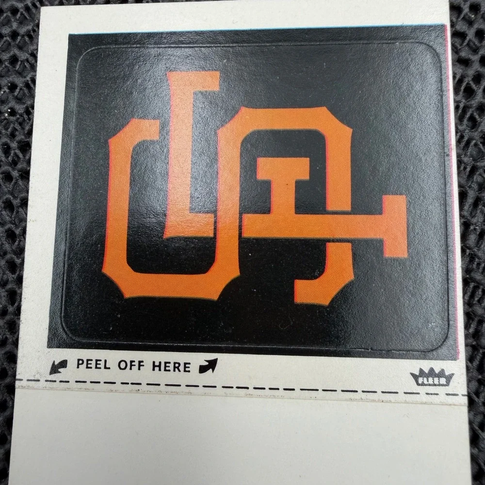 Vintage 1980s Fleer San Francisco Giants MLB Baseball Stickers Lot of 2 SF Logo